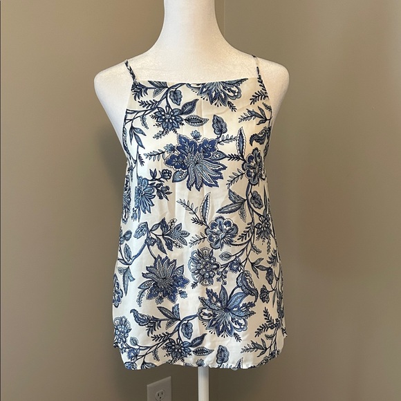 LOFT Tops - LOFT Blue and White Floral Camisole